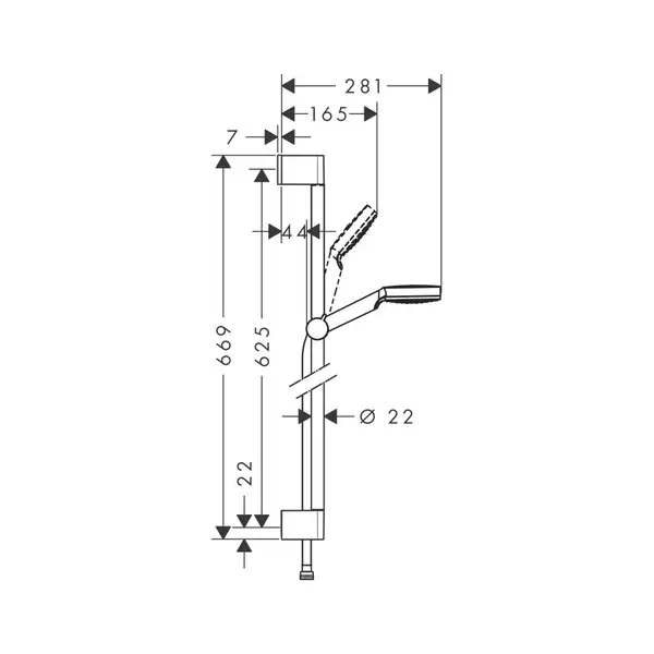 Hansgrohe Душевой набор 0,65 м, белый/хром Crometta 1jet (26533400) фото 2 Aquada.com.ua Hansgrohe Душевой набор 0,65 м, белый/хром Crometta 1jet (26533400) фото 2 Aquada.com.ua