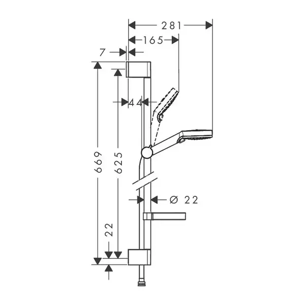 Hansgrohe Crometta Vario Душевой набор 65 см, хром (26553400) Hansgrohe Crometta Vario Душевой набор 65 см, хром (26553400)