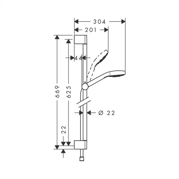 Hansgrohe Croma Select S Душевой набор, белый/хром (26564400) Hansgrohe Croma Select S Душевой набор, белый/хром (26564400)