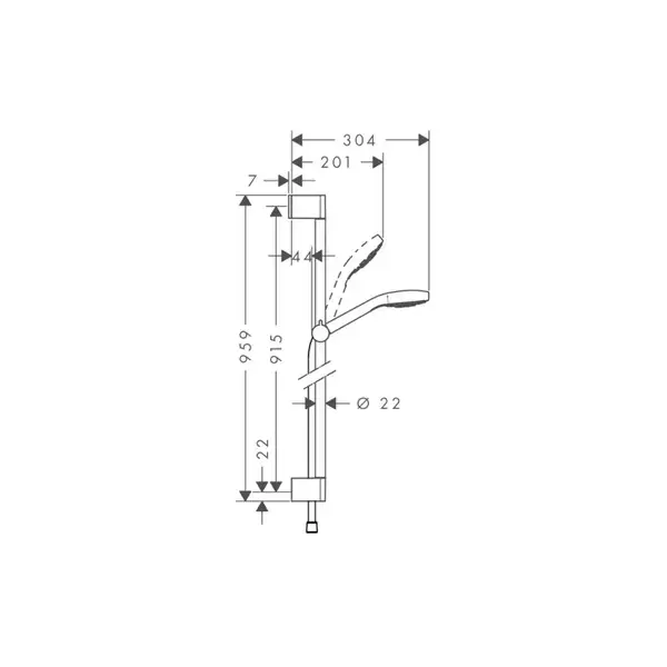 Душевой гарнитур Hansgrohe Croma Select S Multi 0,90 м (цвет - хром/белый) (26570400) фото 2 Aquada.com.ua Душевой гарнитур Hansgrohe Croma Select S Multi 0,90 м (цвет - хром/белый) (26570400) фото 2 Aquada.com.ua