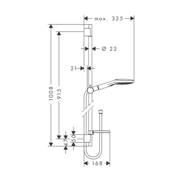 Душовий набір Hansgrohe Raindance Select E 120 3Jet 90 см, White/Chrome (26621400)