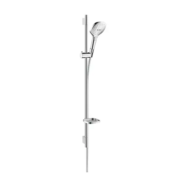 Душевой гарнитур Hansgrohe Raindance Select 120 3jet EcoSmart 9 л/мин со штангой 90 см и мыльницей (цвет - хром/белый) (26623400) фото 1 Aquada.com.ua Душевой гарнитур Hansgrohe Raindance Select 120 3jet EcoSmart 9 л/мин со штангой 90 см и мыльницей (цвет - хром/белый) (26623400) фото 1 Aquada.com.ua