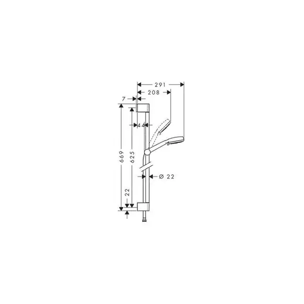 Душевой гарнитур Hansgrohe Crometta 100 Multi со штангой 65 см (цвет - хром/белый) (26650400) фото 2 Aquada.com.ua Душевой гарнитур Hansgrohe Crometta 100 Multi со штангой 65 см (цвет - хром/белый) (26650400) фото 2 Aquada.com.ua