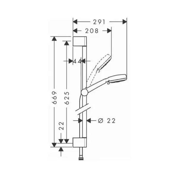 Hansgrohe Crometta 100 Vario 65 Душовий набір, білий/хром (26651400) Hansgrohe Crometta 100 Vario 65 Душовий набір, білий/хром (26651400)