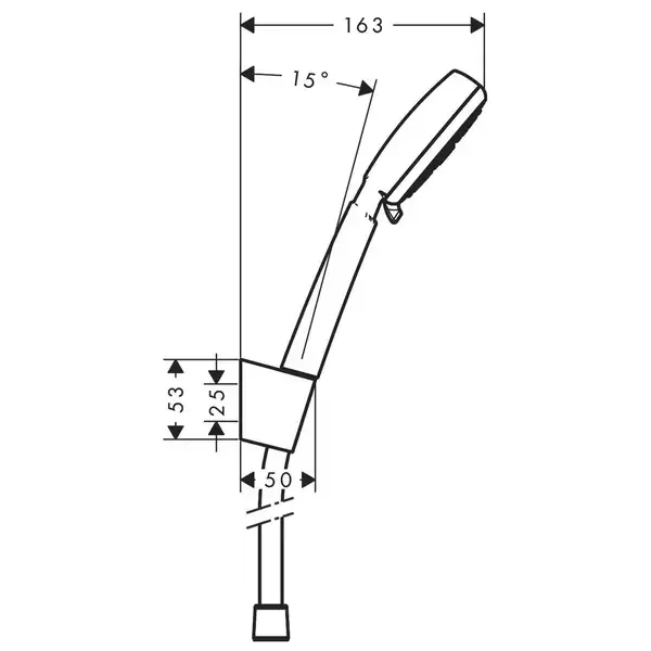 Ручной душ с держателем и шлангом, 2 типа струи Hansgrohe Crometta Vario (цвет - хром/белый) (26666400) фото 2 Aquada.com.ua