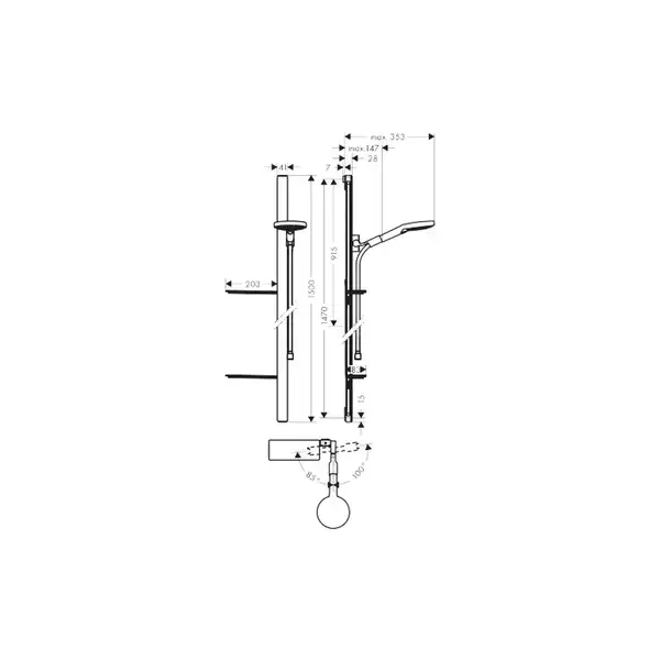 Душевой гарнитур Hansgrohe Raindance Select S (цвет - хром/белый) (27646400) фото 2 Aquada.com.ua Душевой гарнитур Hansgrohe Raindance Select S (цвет - хром/белый) (27646400) фото 2 Aquada.com.ua