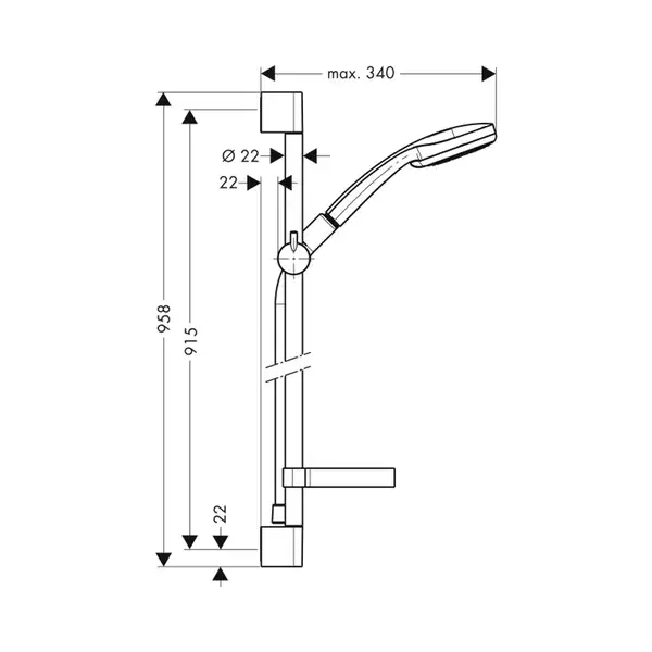 HANSGROHE Душевой набор, 0,90 м Croma 100 Multi (27655000) фото 2 Aquada.com.ua HANSGROHE Душевой набор, 0,90 м Croma 100 Multi (27655000) фото 2 Aquada.com.ua