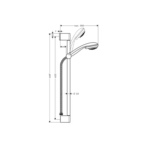Hansgrohe Душевой набор, 0,65 м Crometta 85 Vario/Unica (27763000) фото 2 Aquada.com.ua Hansgrohe Душевой набор, 0,65 м Crometta 85 Vario/Unica (27763000) фото 2 Aquada.com.ua
