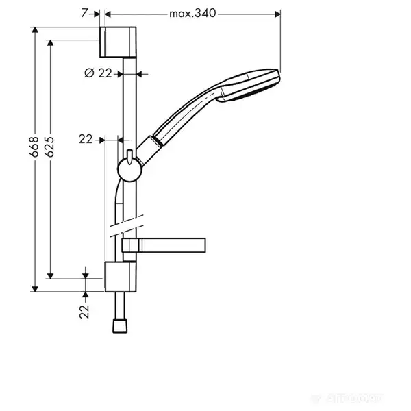 Hansgrohe Croma 100 Vario Душовий набір, хром (27772000) Hansgrohe Croma 100 Vario Душовий набір, хром (27772000)