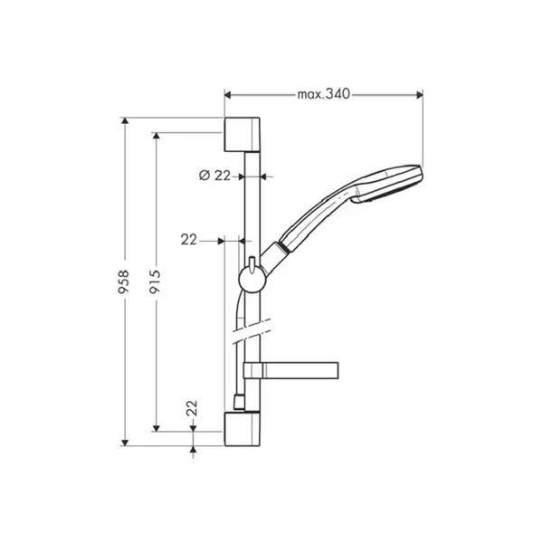 Душевой гарнитур Hansgrohe Croma 100 Multi/UnicaC (27774000) фото 2 Aquada.com.ua Душевой гарнитур Hansgrohe Croma 100 Multi/UnicaC (27774000) фото 2 Aquada.com.ua