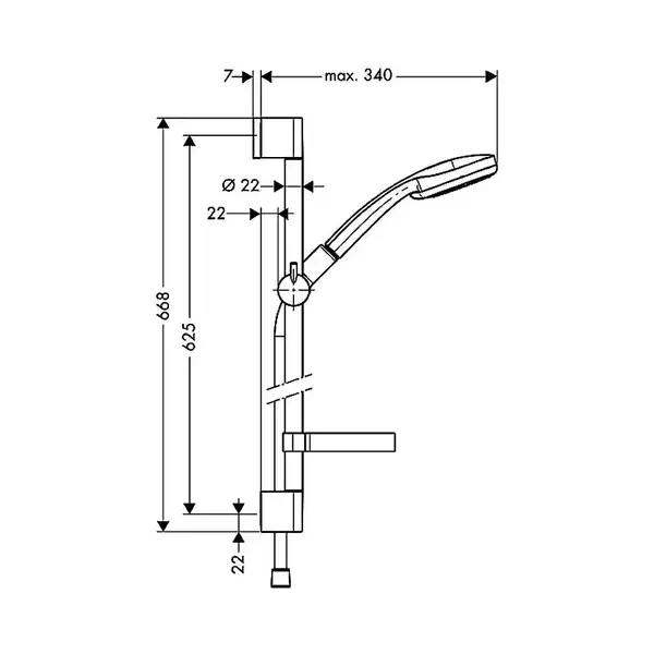 Hansgrohe Croma 100 Multi Душовий набір, хром (27775000) Hansgrohe Croma 100 Multi Душовий набір, хром (27775000)