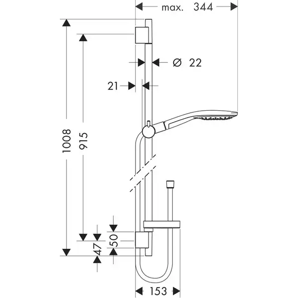 Душовий набір Hansgrohe Raindance Select S 150 3jet, хром (27803000) Душовий набір Hansgrohe Raindance Select S 150 3jet, хром (27803000)