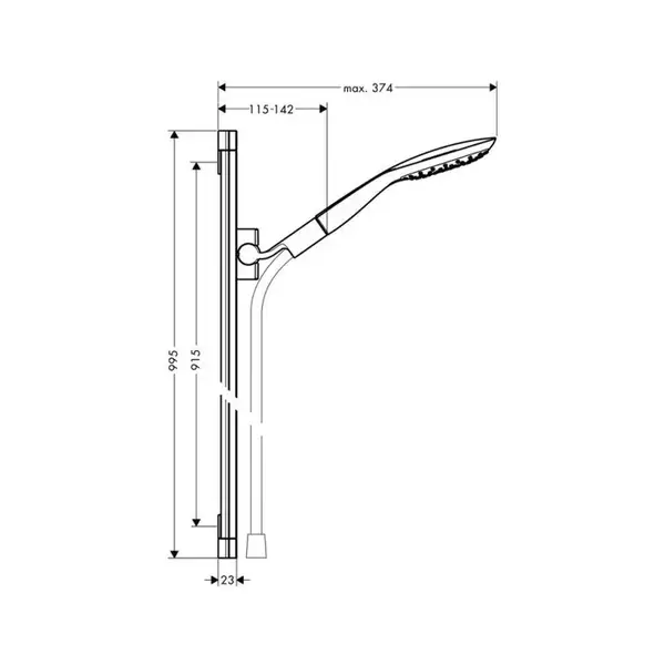 Душова система Hansgrohe PuraVida 90, білий / хром (27853400)