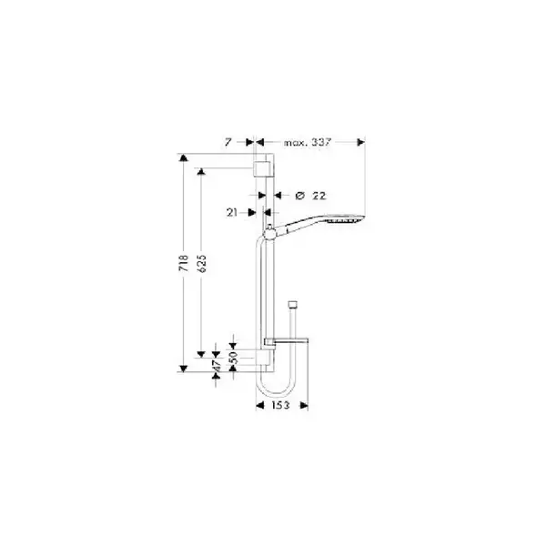 Душевой гарнитур Hansgrohe Raindance Select E 150 3jet / Unica'S Puro 0,65 м (27856400) фото 2 Aquada.com.ua