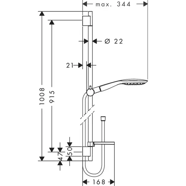 Душовий набір Hansgrohe Raindance Select E 150 3jet, хром (27857000) Душовий набір Hansgrohe Raindance Select E 150 3jet, хром (27857000)