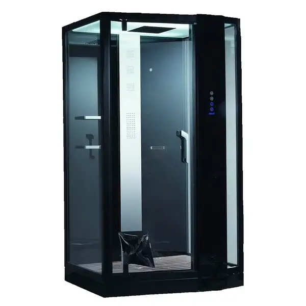 Паровой бокс Devit Soul 1200 × 900 х h2200 мм (стекло прозрачное) левое открывание (FEN8912BL) фото 1 Aquada.com.ua Паровой бокс Devit Soul 1200 × 900 х h2200 мм (стекло прозрачное) левое открывание (FEN8912BL) фото 1 Aquada.com.ua