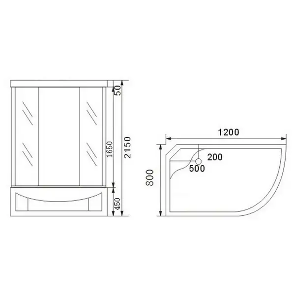 Гідромасажний бокс Qtap SBM12080.2R SAT (Fabric) (QTSBM120802RSAT) фото 2 Aquada.com.ua