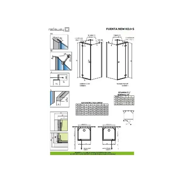 Душевая кабина Radaway Fuenta New KDJ+S door 80 L (профиль - хром; стекло - прозрачное) (384021-01-01L) фото 2 Aquada.com.ua Душевая кабина Radaway Fuenta New KDJ+S door 80 L (профиль - хром; стекло - прозрачное) (384021-01-01L) фото 2 Aquada.com.ua