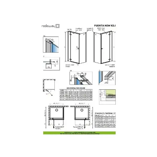 Душевая кабина Radaway Fuenta New KDJ door 100 L (профиль - хром; стекло - прозрачное) (384040-01-01L) фото 2 Aquada.com.ua