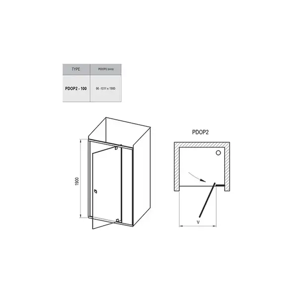 Душевая дверь Ravak Pivot PDOP2 100 х h1900 мм (профиль - чёрный, стекло - прозрачное) (03GA0300Z1) фото 3 Aquada.com.ua Душевая дверь Ravak Pivot PDOP2 100 х h1900 мм (профиль - чёрный, стекло - прозрачное) (03GA0300Z1) фото 3 Aquada.com.ua