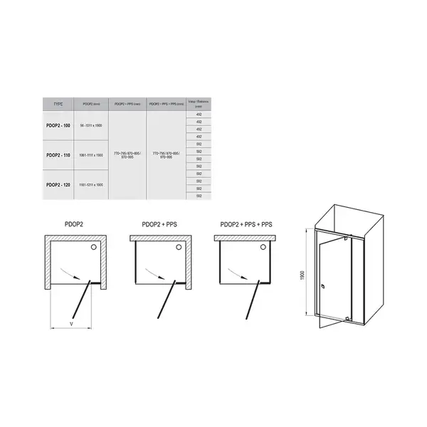 Ravak Pivot PDOP2 100 Душові двері, чорний (03GA0300Z1) Ravak Pivot PDOP2 100 Душові двері, чорний (03GA0300Z1)