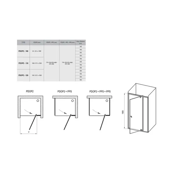 Душевые двери Ravak Pivot PDOP2-110 (профиль - белый; стекло - Transparent (прозрачный)) (03GD0101Z1) фото 2 Aquada.com.ua Душевые двери Ravak Pivot PDOP2-110 (профиль - белый; стекло - Transparent (прозрачный)) (03GD0101Z1) фото 2 Aquada.com.ua