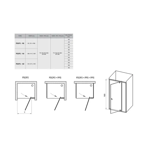 Душевые двери Ravak Pivot PDOP2-120 (профиль - белый; стекло - Transparent (прозрачный)) (03GG0100Z1) фото 2 Aquada.com.ua Душевые двери Ravak Pivot PDOP2-120 (профиль - белый; стекло - Transparent (прозрачный)) (03GG0100Z1) фото 2 Aquada.com.ua