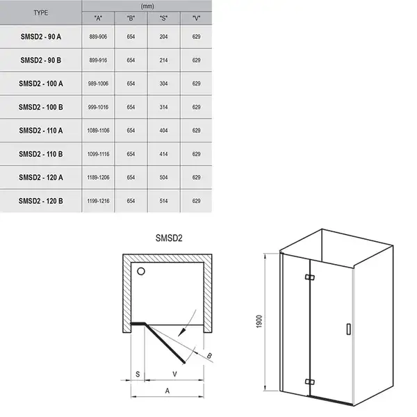 Душевые двери Ravak SmartLine SMSD2-110 (A) P (профиль - хром; стекло - Transparent (прозрачный)) (0SPDAA00Z1) фото 2 Aquada.com.ua Душевые двери Ravak SmartLine SMSD2-110 (A) P (профиль - хром; стекло - Transparent (прозрачный)) (0SPDAA00Z1) фото 2 Aquada.com.ua