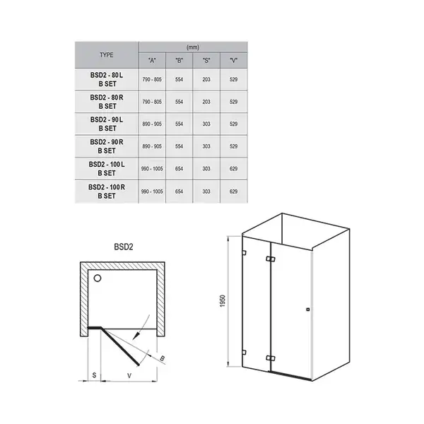 Душевые двери Ravak Brilliant BSD2-100 A-L (профиль - хром; стекло - Transparent (прозрачный)) (0ULAAA00Z1) фото 2 Aquada.com.ua Душевые двери Ravak Brilliant BSD2-100 A-L (профиль - хром; стекло - Transparent (прозрачный)) (0ULAAA00Z1) фото 2 Aquada.com.ua