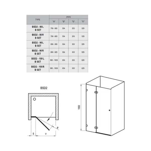 Душевые двери Ravak Brilliant BSD2-100 A-L (профиль - хром; стекло - Transparent (прозрачный)) (0ULAAA00Z1) Душевые двери Ravak Brilliant BSD2-100 A-L (профиль - хром; стекло - Transparent (прозрачный)) (0ULAAA00Z1)