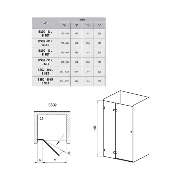 Душевые двери Ravak Brilliant BSD2-100 A-R (профиль - хром; стекло - Transparent (прозрачный)) (0UPAAA00Z1) фото 2 Aquada.com.ua Душевые двери Ravak Brilliant BSD2-100 A-R (профиль - хром; стекло - Transparent (прозрачный)) (0UPAAA00Z1) фото 2 Aquada.com.ua
