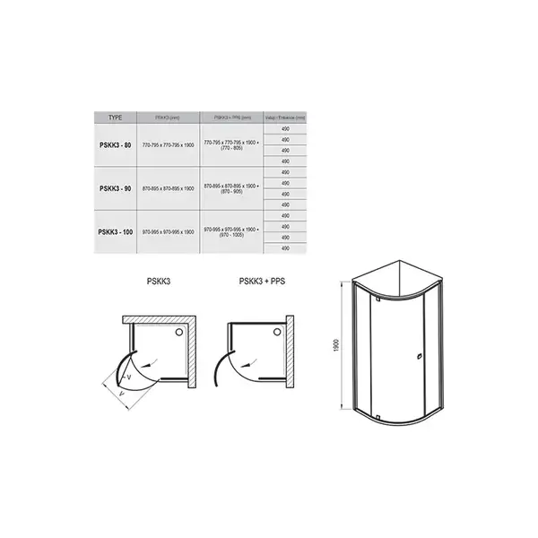 Ravak Pivot PSKK3-90 Душевая кабина, белый/прозрачный (37677100Z1) Ravak Pivot PSKK3-90 Душевая кабина, белый/прозрачный (37677100Z1)