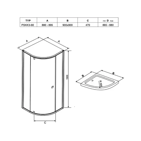 Душевая кабина Ravak Pivot PSKK3 900 х 900 х h1900 мм (профиль - чёрный, стекло - прозрачное) (37677300Z1) фото 3 Aquada.com.ua Душевая кабина Ravak Pivot PSKK3 900 х 900 х h1900 мм (профиль - чёрный, стекло - прозрачное) (37677300Z1) фото 3 Aquada.com.ua