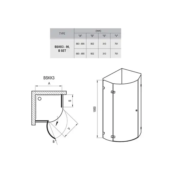 Душевая кабина Ravak Brilliant BSKK3-90 R (профиль - хром, стекло - transparent) (3UL77A00Y1) фото 3 Aquada.com.ua Душевая кабина Ravak Brilliant BSKK3-90 R (профиль - хром, стекло - transparent) (3UL77A00Y1) фото 3 Aquada.com.ua