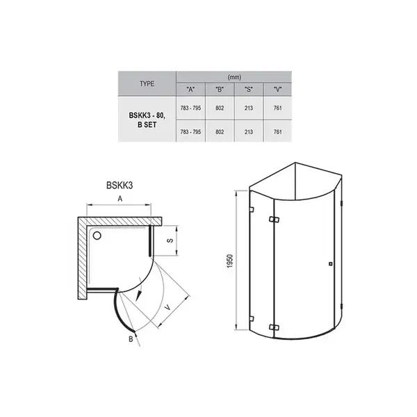 Душевая кабина Ravak Brilliant BSKK3-80 L (профиль - хром, стекло - transparent) (3UP44A00Y1) фото 3 Aquada.com.ua Душевая кабина Ravak Brilliant BSKK3-80 L (профиль - хром, стекло - transparent) (3UP44A00Y1) фото 3 Aquada.com.ua