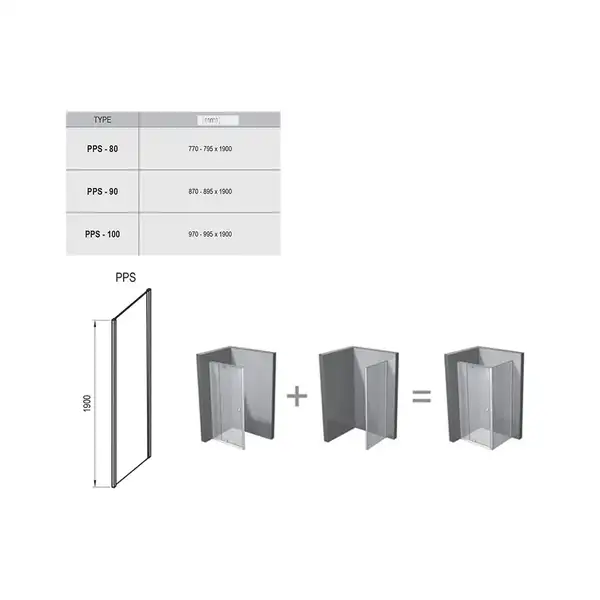 Неподвижная стенка Ravak Pivot PPS-100 блестящий+Transparent (прозрачный) (90GA0C00Z1) фото 2 Aquada.com.ua
