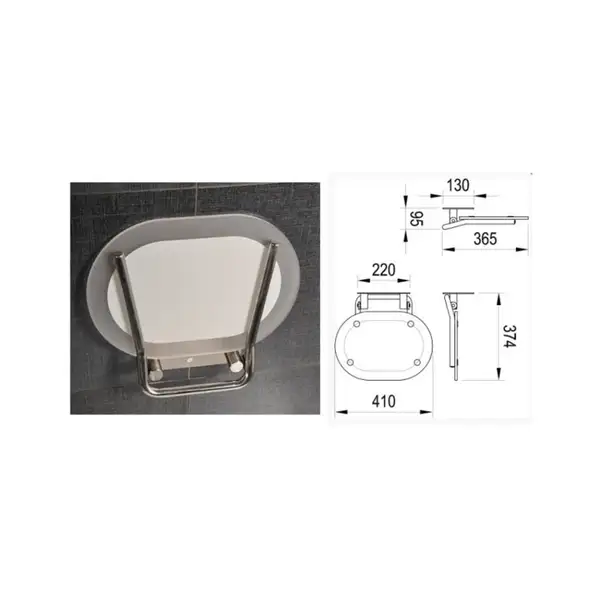 Сиденье для душа Ravak Ovo CHROME CLEAR/STAINLESS (B8F0000029) фото 2 Aquada.com.ua