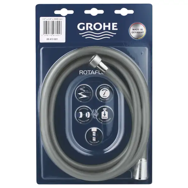 GROHE Металлический душевой шланг 2000 мм Relexaflex Metal (28413001) GROHE Металлический душевой шланг 2000 мм Relexaflex Metal (28413001)