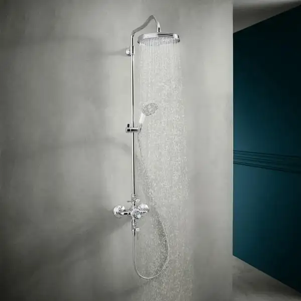 Душевая система с термостатом Axor Montreux Showerpipe (цвет - хром/белый) (16572000) фото 2 Aquada.com.ua