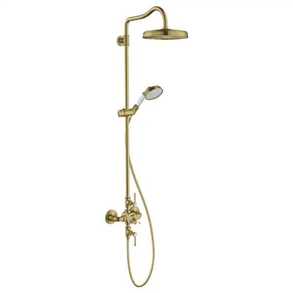Душевая система с термостатом Axor Montreux Showerpipe (цвет - матовая латунь) (16572950) фото 1 Aquada.com.ua Душевая система с термостатом Axor Montreux Showerpipe (цвет - матовая латунь) (16572950) фото 1 Aquada.com.ua