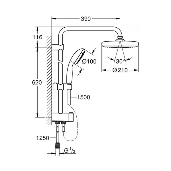 Душова система Grohe New Tempesta Cosmopolitan 210 (26381001) Душова система Grohe New Tempesta Cosmopolitan 210 (26381001)