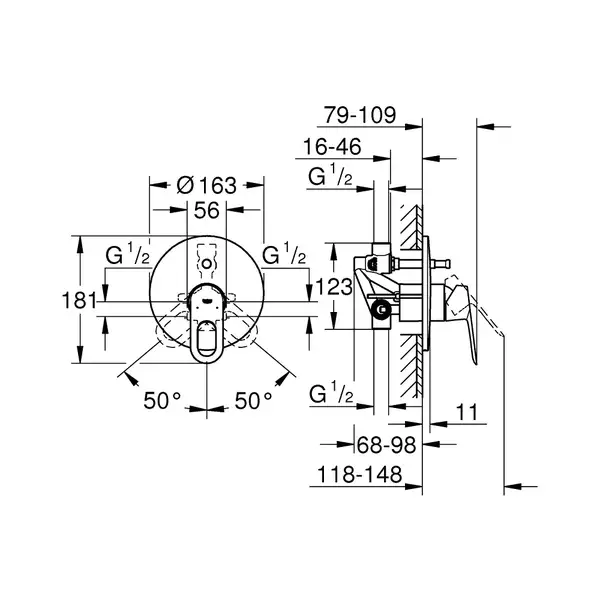 Душевая система скрытого монтажа Grohe Bau Loop (цвет - хром) (2908100L) фото 2 Aquada.com.ua Душевая система скрытого монтажа Grohe Bau Loop (цвет - хром) (2908100L) фото 2 Aquada.com.ua