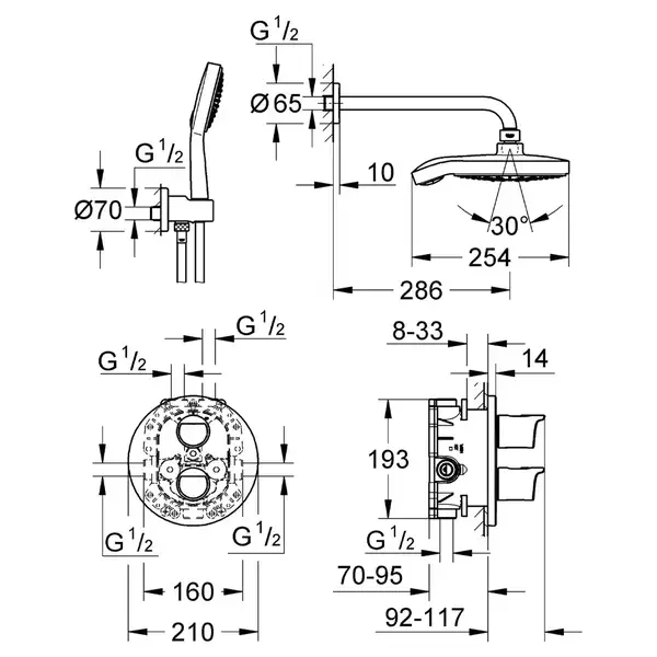 GROHE Душевая система GROHTHERM 2000 (34283001) фото 2 Aquada.com.ua GROHE Душевая система GROHTHERM 2000 (34283001) фото 2 Aquada.com.ua