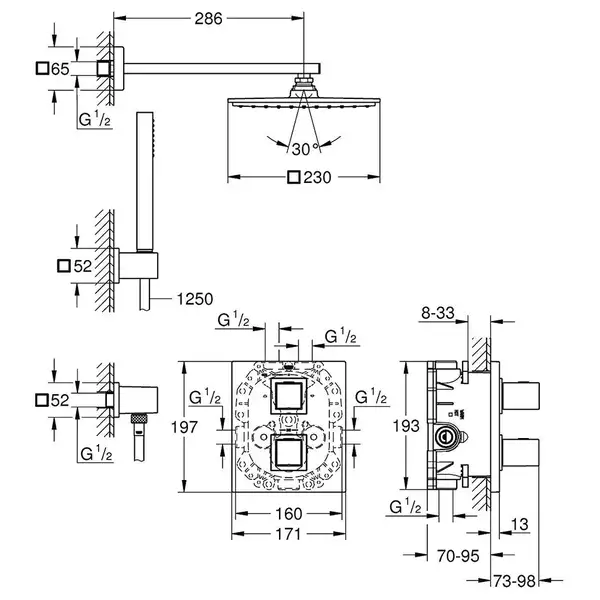 GROHE Душевая система GROHTHERM CUBE (34506000) фото 2 Aquada.com.ua GROHE Душевая система GROHTHERM CUBE (34506000) фото 2 Aquada.com.ua