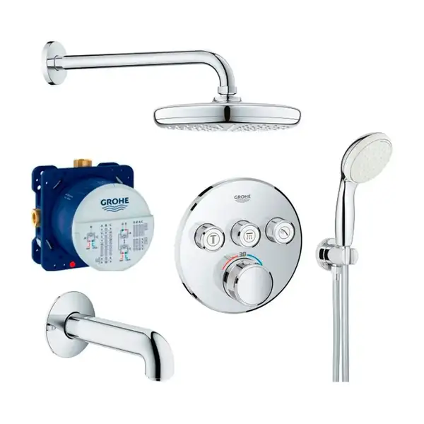 GROHE Grohtherm SmartControl Неперевершений душовий комплект із Rainshower New Tempesta 210 (34614SC2) GROHE Grohtherm SmartControl Неперевершений душовий комплект із Rainshower New Tempesta 210 (34614SC2)