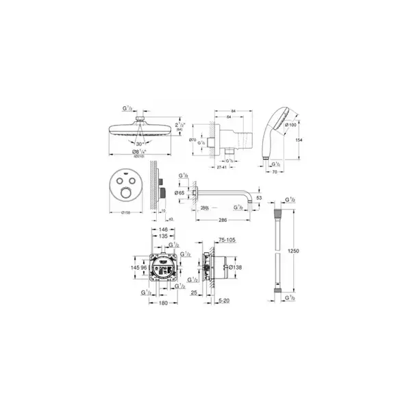 GROHE Набор скрытого монтажа SmartControl (34614SC4) GROHE Набор скрытого монтажа SmartControl (34614SC4)