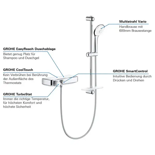 GROHE Термостат с душевым набором Grohtherm SmartControl (34720000) фото 3 Aquada.com.ua