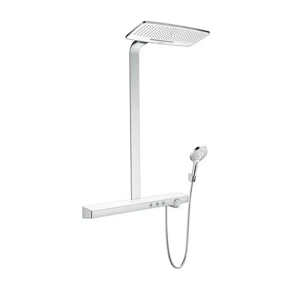 Душевая система с термостатом Hansgrohe Rainmaker Select Rainmaker Select 420 2jet Showerpipe (цвет - хром/белый) (27168400) фото 1 Aquada.com.ua Душевая система с термостатом Hansgrohe Rainmaker Select Rainmaker Select 420 2jet Showerpipe (цвет - хром/белый) (27168400) фото 1 Aquada.com.ua