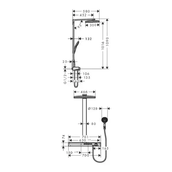 Душевая система с термостатом Hansgrohe Rainmaker Select Rainmaker Select 420 2jet Showerpipe (цвет - хром/белый) (27168400) фото 3 Aquada.com.ua Душевая система с термостатом Hansgrohe Rainmaker Select Rainmaker Select 420 2jet Showerpipe (цвет - хром/белый) (27168400) фото 3 Aquada.com.ua