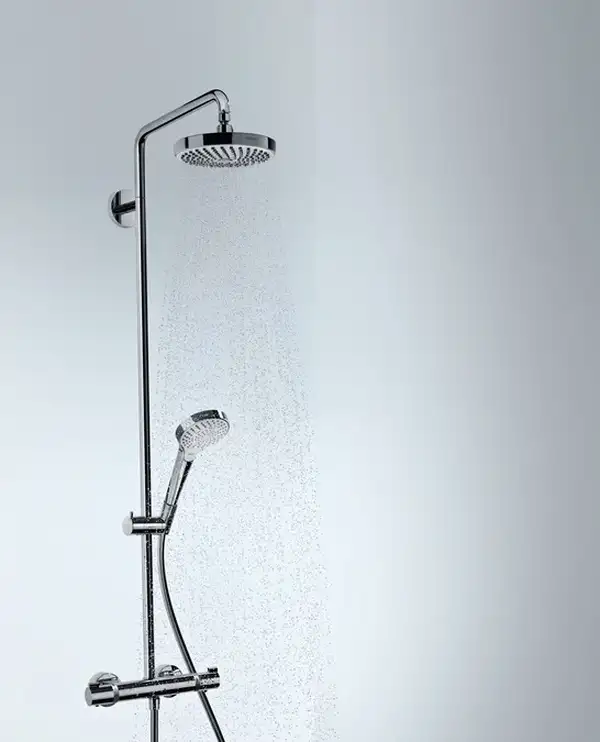 Душевая система с термостатом Hansgrohe Croma Select S Showerpipe 180 2jet (цвет - хром/белый) (27253400) фото 2 Aquada.com.ua